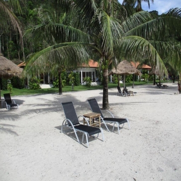 View toward beachfront bungalow